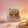 Fun Retro Burger Graphic Cushion Cover Comfortable Durable Pillow Cover MultiScene for Home Office Car Sofa