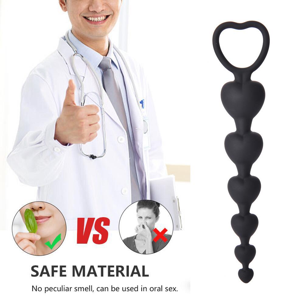 Heart-Shaped Silicone Beads for Men and Women Sex Product Sex Product GAY Couple Anal Masturbation Device Adult Sex Product