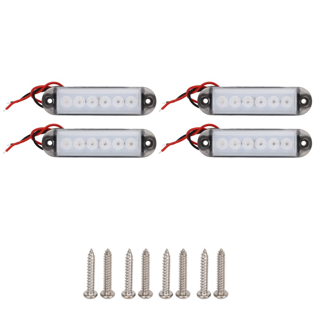 4PCS LED Interior Side Marker Lights 12V Stable PC Material Suitable for RV Ships Yachts