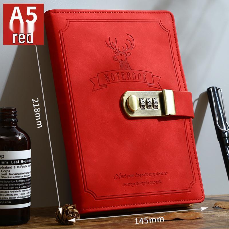 Ретро блокнот на пароле с замком 2025 - Простой и литературный дизайн для мужчин и женщин