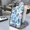 Чехол для телефона с синими цветами для iPhone 17 16 15 14 Plus 13 12 11 Pro Max Задняя крышка 16 17 Air Soft Чехол для телефона Защитный чехол