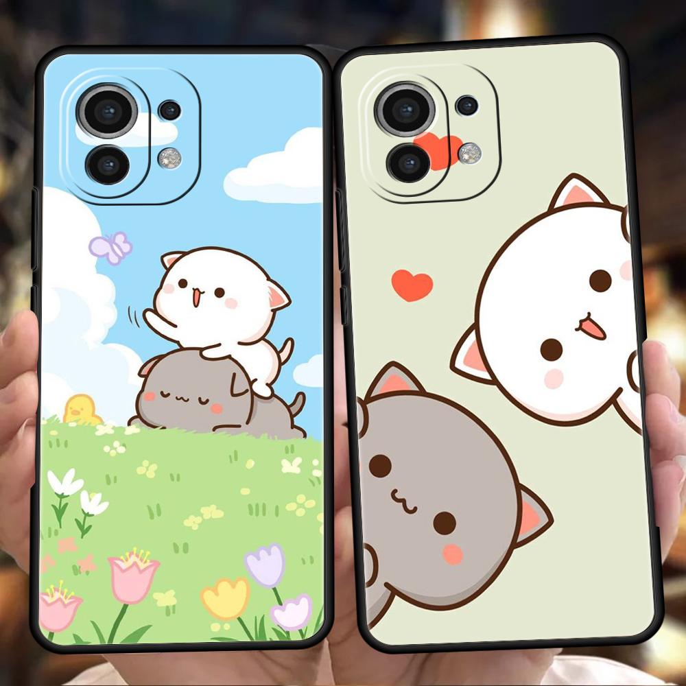 Чехол-сумка из силикона с рисунком персика и кота Гома для Xiaomi Poco C51 F3 X3 X4 GT NFC M3 M4 M5 Mi 13 12 11 Ultra 12T Pro Lite 5G