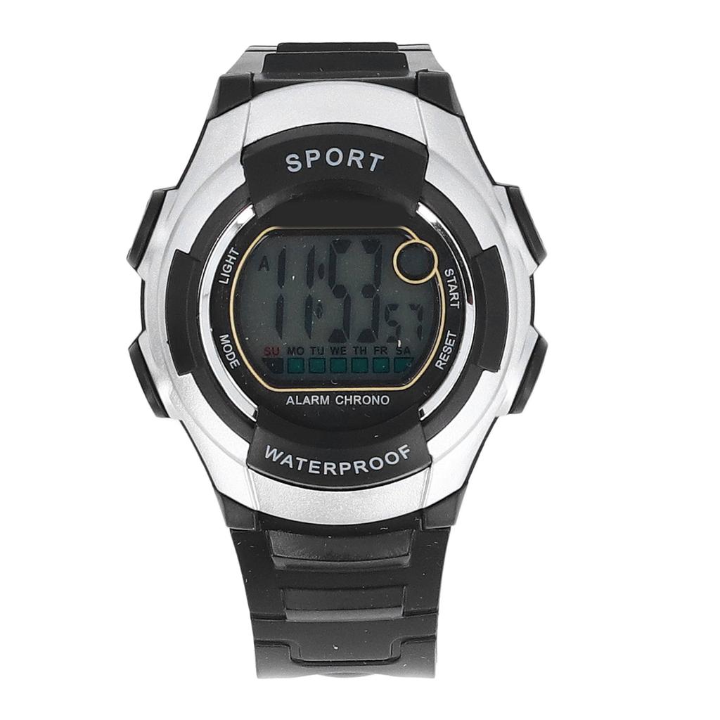 Sports Multifunctional Watch 50M Waterproof Vintage Unisex LED Luminous Stopwatch Alarm 12/24 Hour