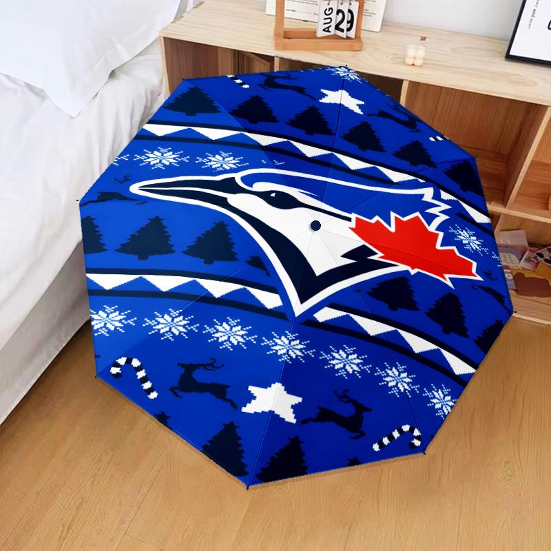 Blue Jays Logo Umbrella Folding umbrella, automatic umbrella 8-Frame for Travel, camping Use Gift for Halloween Christmas