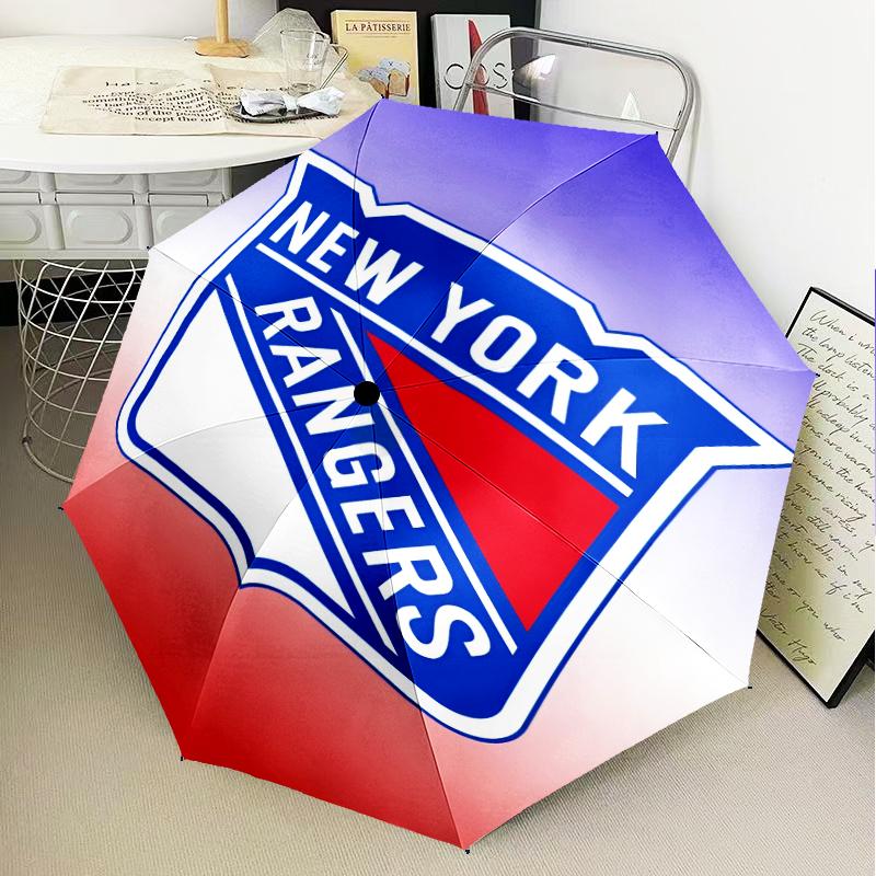 Зонт хоккейный Rangers Складной зонт, автоматический зонт 8 спиц для путешествий, кемпинга Подарок на Хэллоуин Рождество