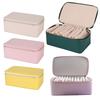 Travel Jewelry Box Large Capacity Zipper Closure Waterproof Hard Shell Soft Lining