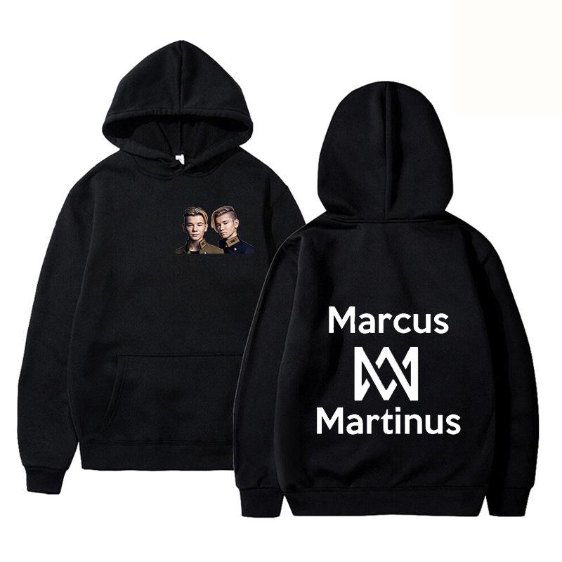 Толстовки с капюшоном Marcus and Martinus Осень Зима Мужские Женские Мода Бренд Оверсайз Дизайн для пар Толстовки