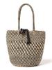 BEAMS LIFE STORE by BEAMS BAGMATI Abaca Tote Bag, Women's, Natural/Black, One Size