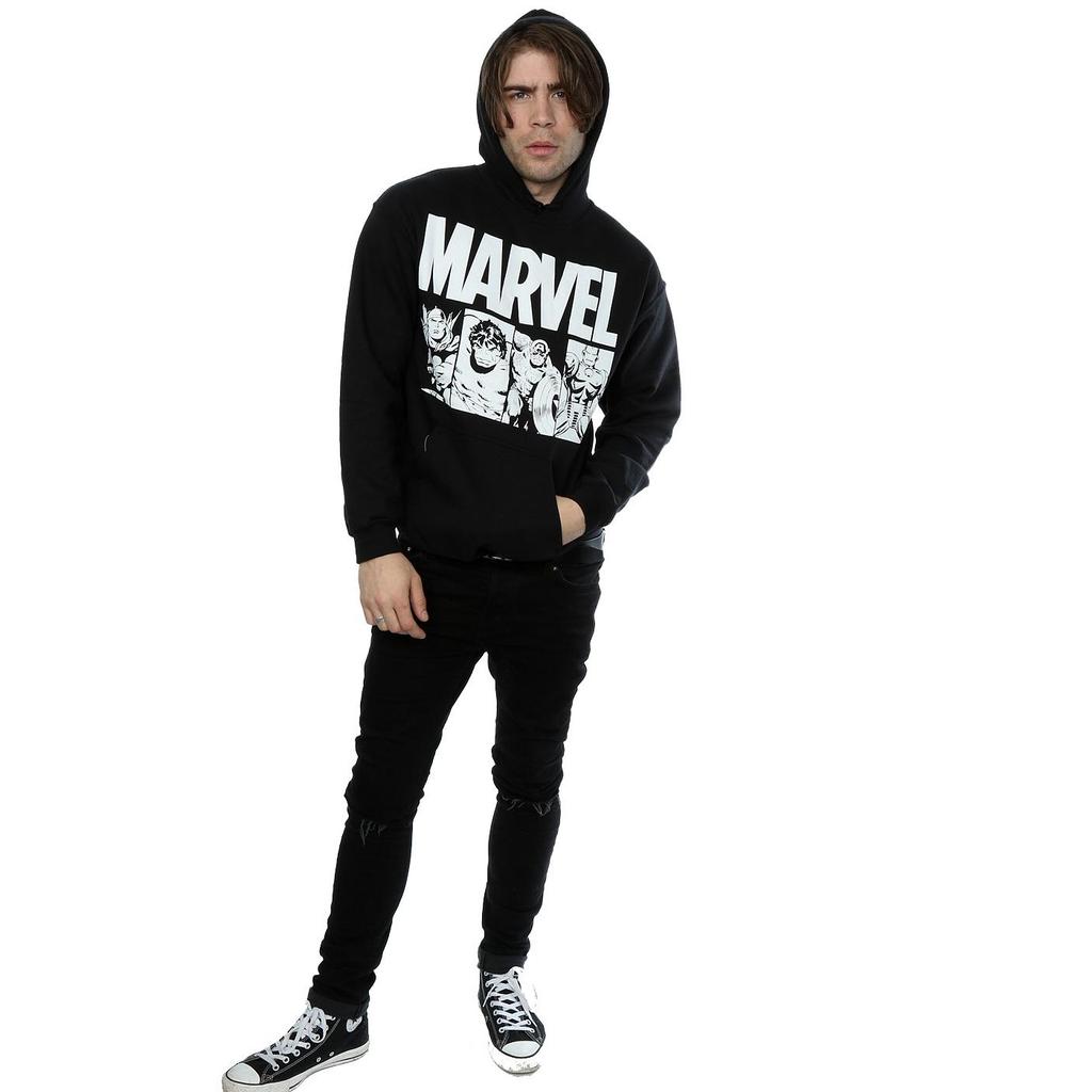 Marvel Mens Comics Action Tiles Hoodie