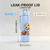 1PC Sitting Little Bear Pattern 750ml Color Plastic Sports Water Bottle Leakproof Flip Straw Lid Suitable for Sports Office Home Use