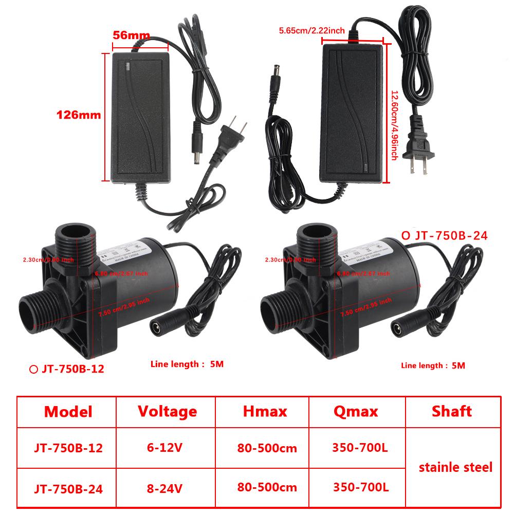 Водонепроницаемый водонагреватель с вилкой США, душ, подогрев пола, бустерный насос, бесщеточный солнечный мотор, водяной насос, бесшумный, 4 резьбовых соединения, постоянный ток 12 В 24 В