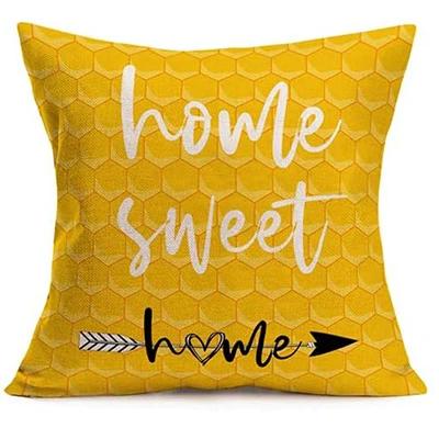 Sweet Home Arrow Pillowcase Yellow Flower Petals Striped Linen Family Sofa Pillowcase x Pillow Case Cushion Cover