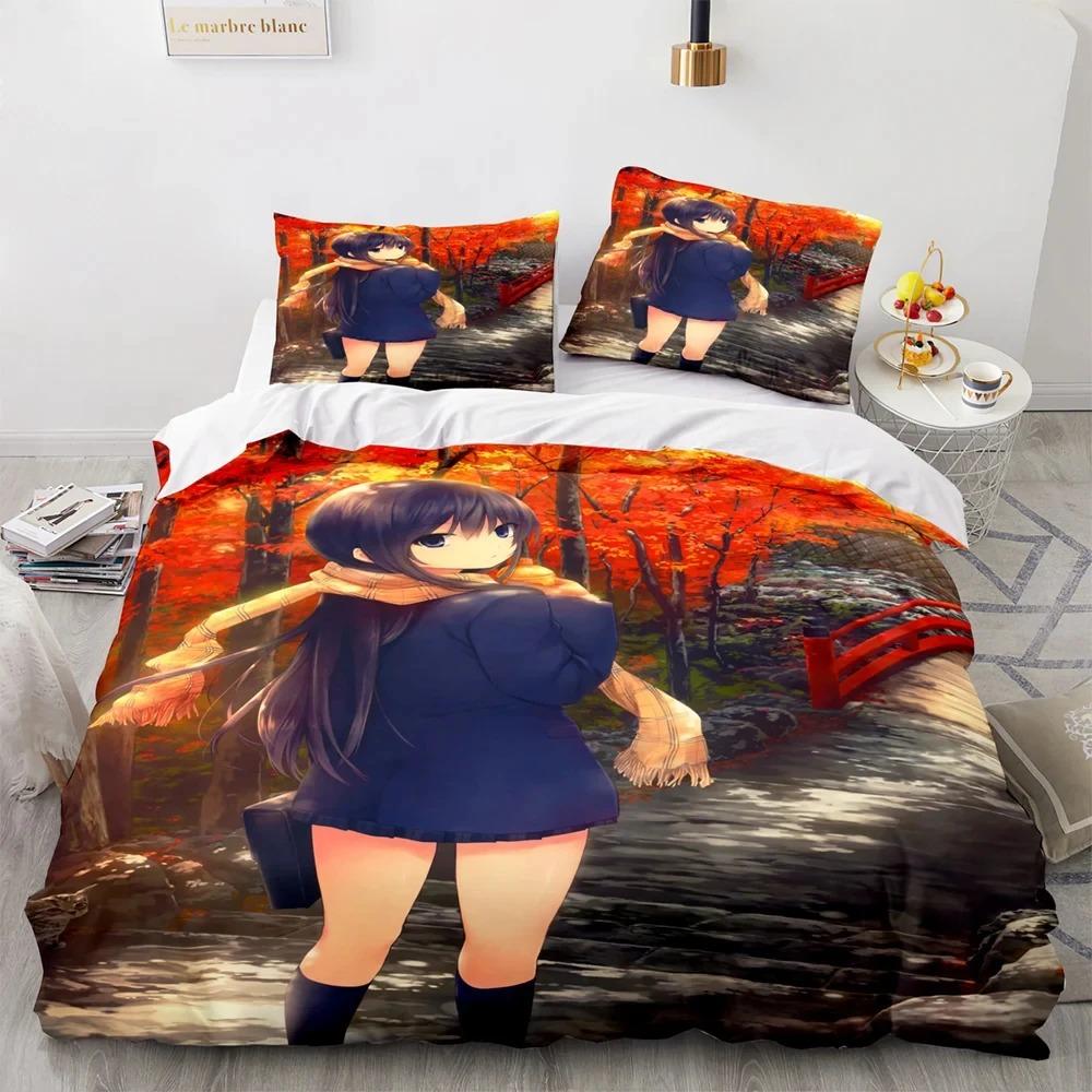 Комплект постельного белья Anime Kawaii Sexy Girl, пододеяльник, одеяло, комплект постельного белья, наволочка, размер King Queen Twin для мальчиков и девочек для взрослых