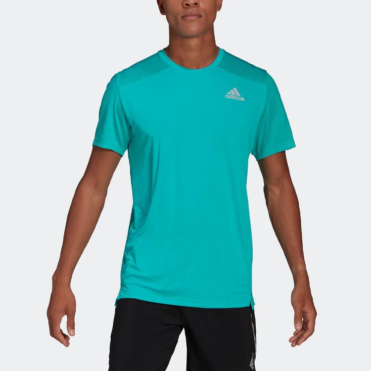 Adidas Футболка Over The Run Performance Cooling, мужские топы, голубые HB7464