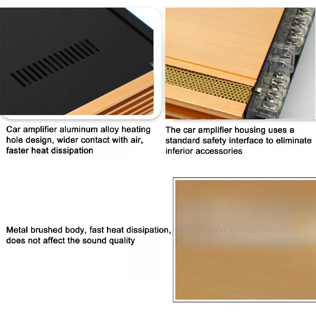 12V 4 Channel 4500w Car Audio Amplifiers High Power Car Amplifier Stereo Surround Sound Fidelity Aluminum Alloy Subwoofer