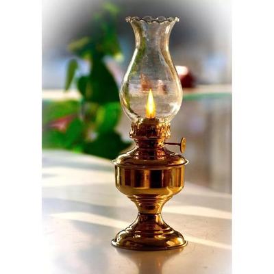 Винтажная настольная лампа Oil Chimney с прозрачным стеклянным абажуром и латунным основанием 9,5''