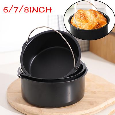 6/7/8 дюймов круглые формы для кексов антипригарный противень форма для выпечки из углеродистой стали форма для выпечки корзина для фритюрницы с ручками