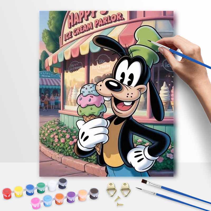 Disney Глупый набор для рисования маслом по номерам с мороженым, ручная работа, сделай сам, украшение для дома, подарок