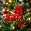 State Pride Christmas Pendant Merry Christmas in Golden Fonts U.S. States Patterns Holly Leaves Berries Snowflakes Xmas Ornament
