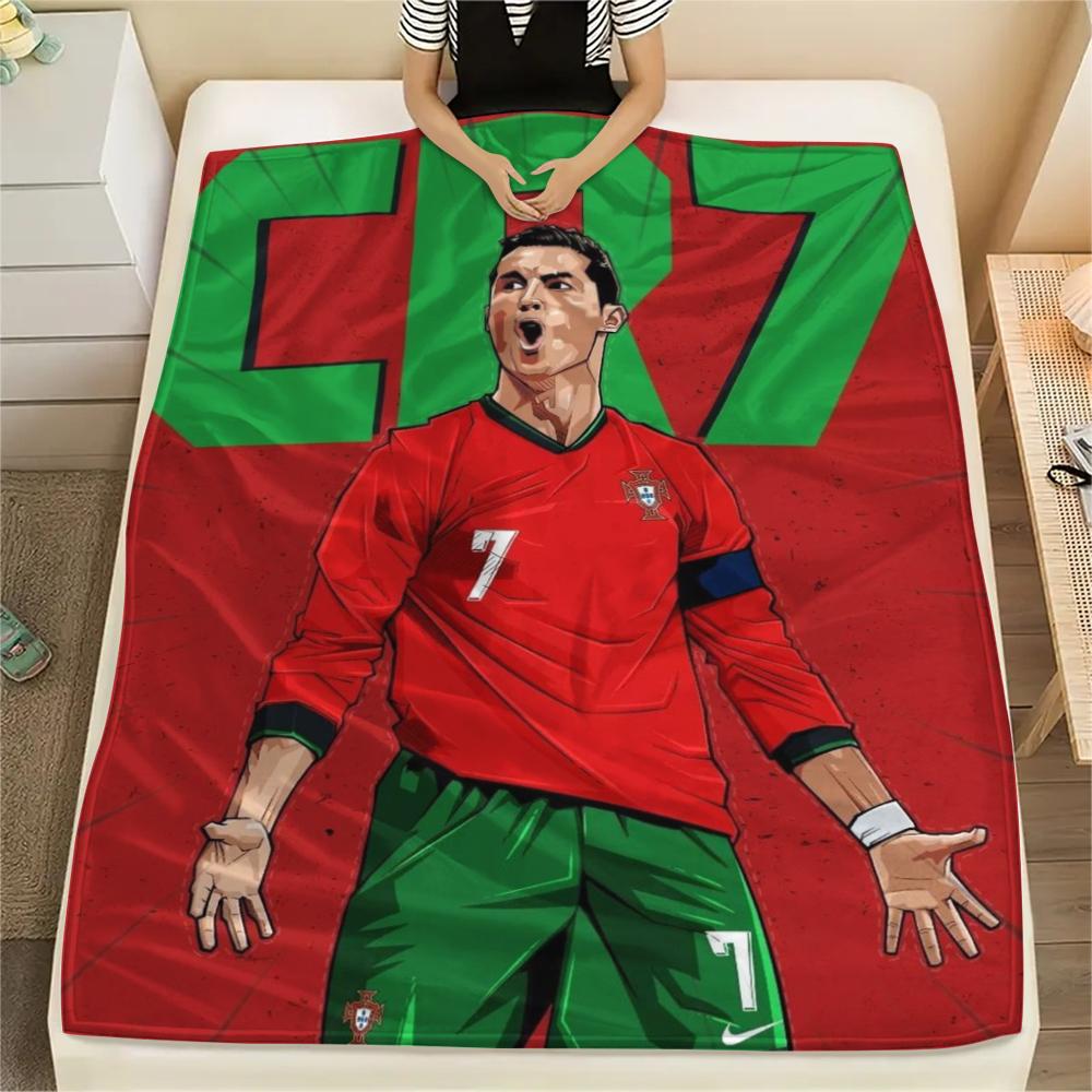1pc C Ronaldo Print Flannel Blanket, High quality Comfortable for All Seasons, Home Decor, Warmth and Comfort, Perfect for Christmas Gifts23