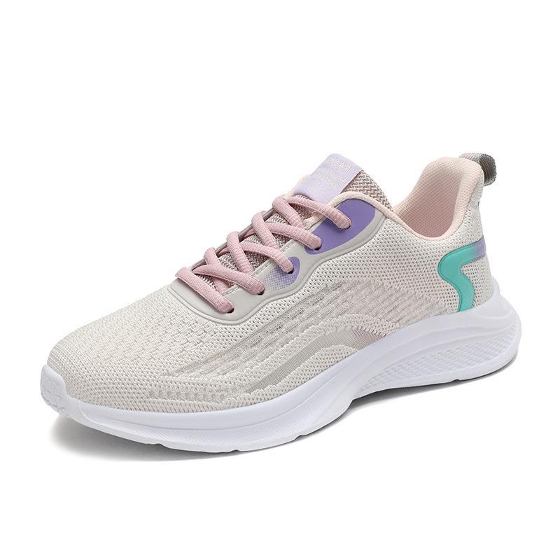 Women's Shoes Running Shoes Spring and Autumn Middle School Students Lightweight Breathable Fly-woven Sports Women's Casual Shoes Women's Travel Shoes