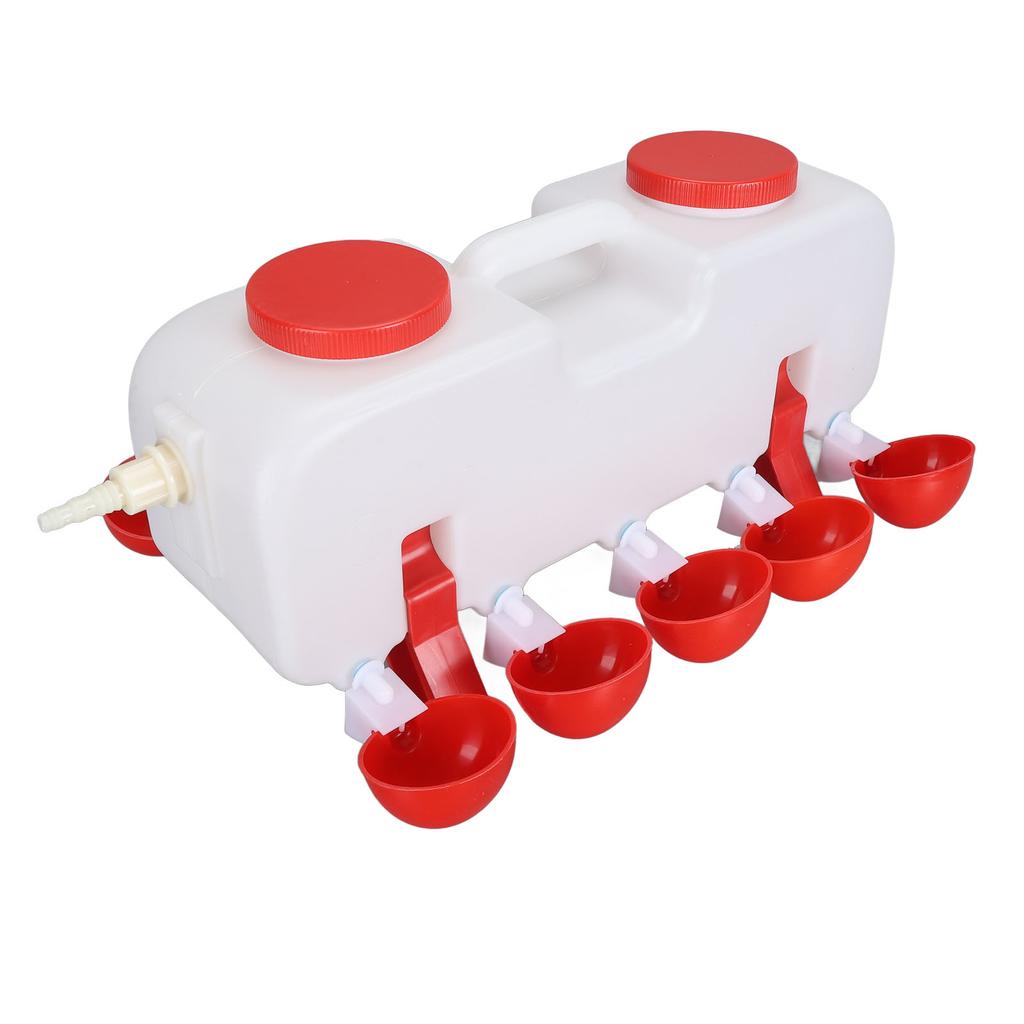 Chicken Waterer 10L Large Capacity Top Fill Poultry Water Feeder with 10 Water Cups for Duck Goose