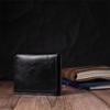 Unisex Wallet with Coin Holder Made of Glossy Genuine Leather GRANDE PELLE Wallet 16806 Black