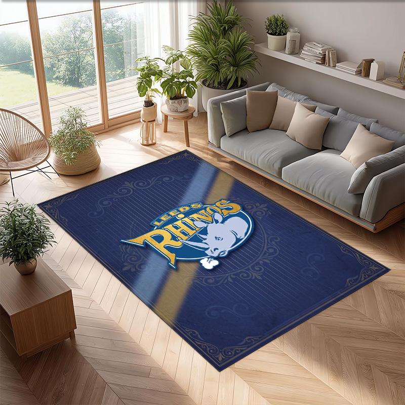 Leeds Rhinos Crystal Velvet Carpet Soft Anti?Slip Floor Mat Comfortable Home Living Room Bedroom Decor Rug