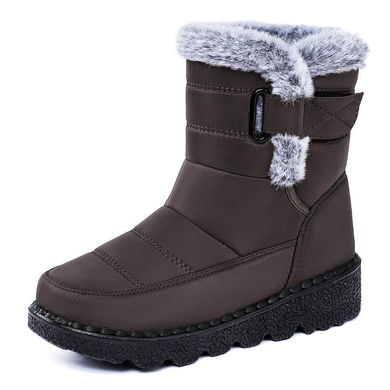 Shoes Women's Large Size Snow Boots Winter New Polyurethane Women's Boots Piled Thickened Warm Long Cotton Shoes