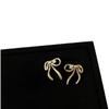 Micro-Inlaid Zircon Bow Stud Earrings Women'S Simple And Exquisite High-End Personality Unique Temperament Elegant Versatile Earrings