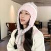 Шерстяная шапка женская лицо маленькое Майяр зимняя с бахромой косички утолщенная тепловая защита ушей шапка холодная вязаная шапка холодная шапка