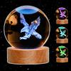 1pc RGB Engraved Eagle Crystal Ball Sculpture Paperweight 16 Color Night Light Birds Goshawk Falcon Hunting Decor Birthday Gifts