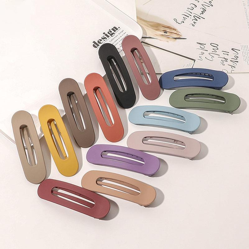 Korean Frosted Large Barrettes For Women Girl Hair Accesories Fashion Color Solid Acrylic Hairpins Toothed Non-slip BB Hair Clips