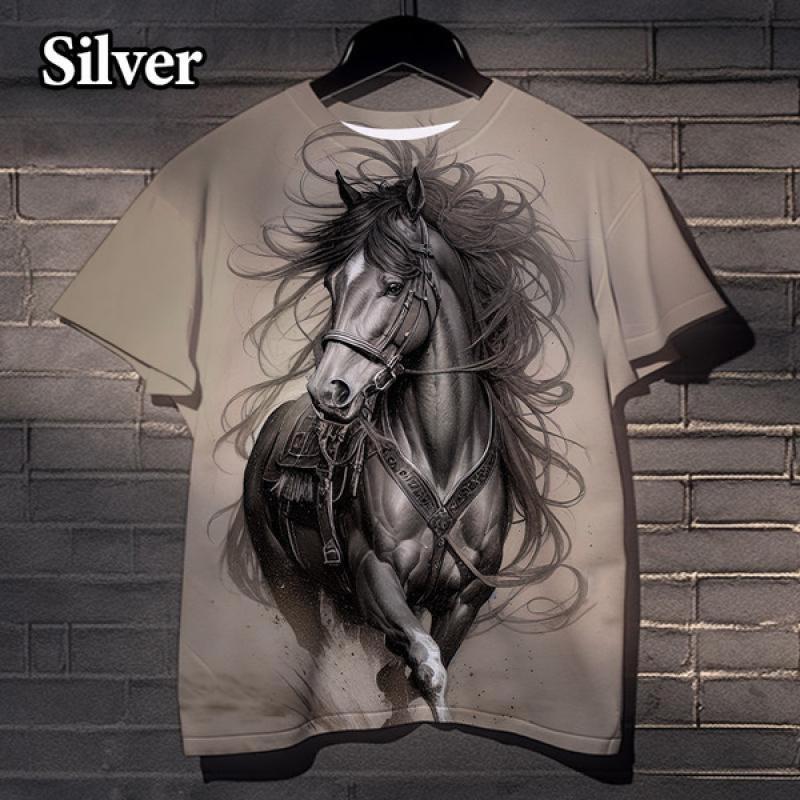 Cool Animal Horse 3D Printing T Shirt Men and Women Fashion Casual Fun Street Harajuku Sports Outdoor Tshirt