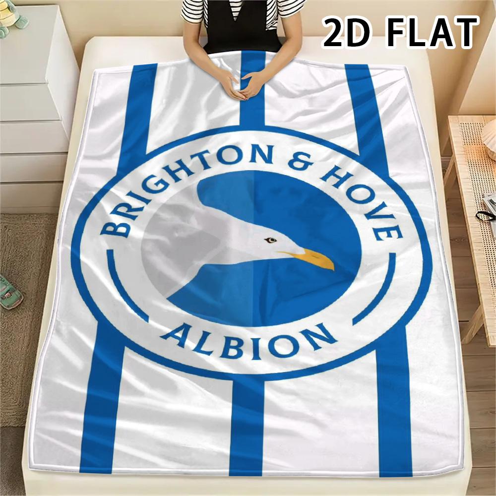 1Pc Brighton Print Flannel Blanket, High quality Comfortable for All Seasons, Home Decor, Warmth and Comfort, Perfect for Christmas Gifts