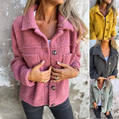 Женские винтажные повседневные решетчатые куртки и пальто с длинным рукавом и воротником-поло на осень-зиму