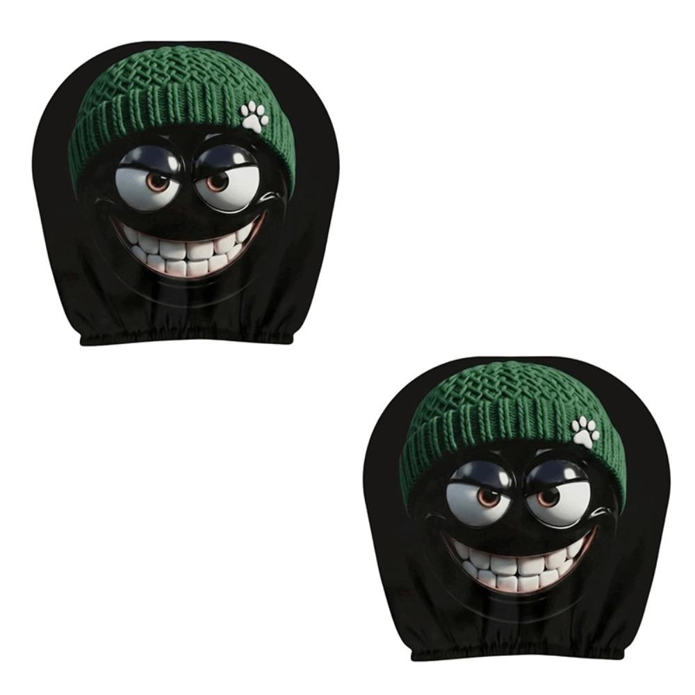 2PCS Exaggerated Car Headrest Covers Car Seat Headcover Halloween Christmas Holiday