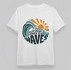 Women's Plus Size Comfortable Classic T-Shirt Happiness Comes In Waves Ocean Tee