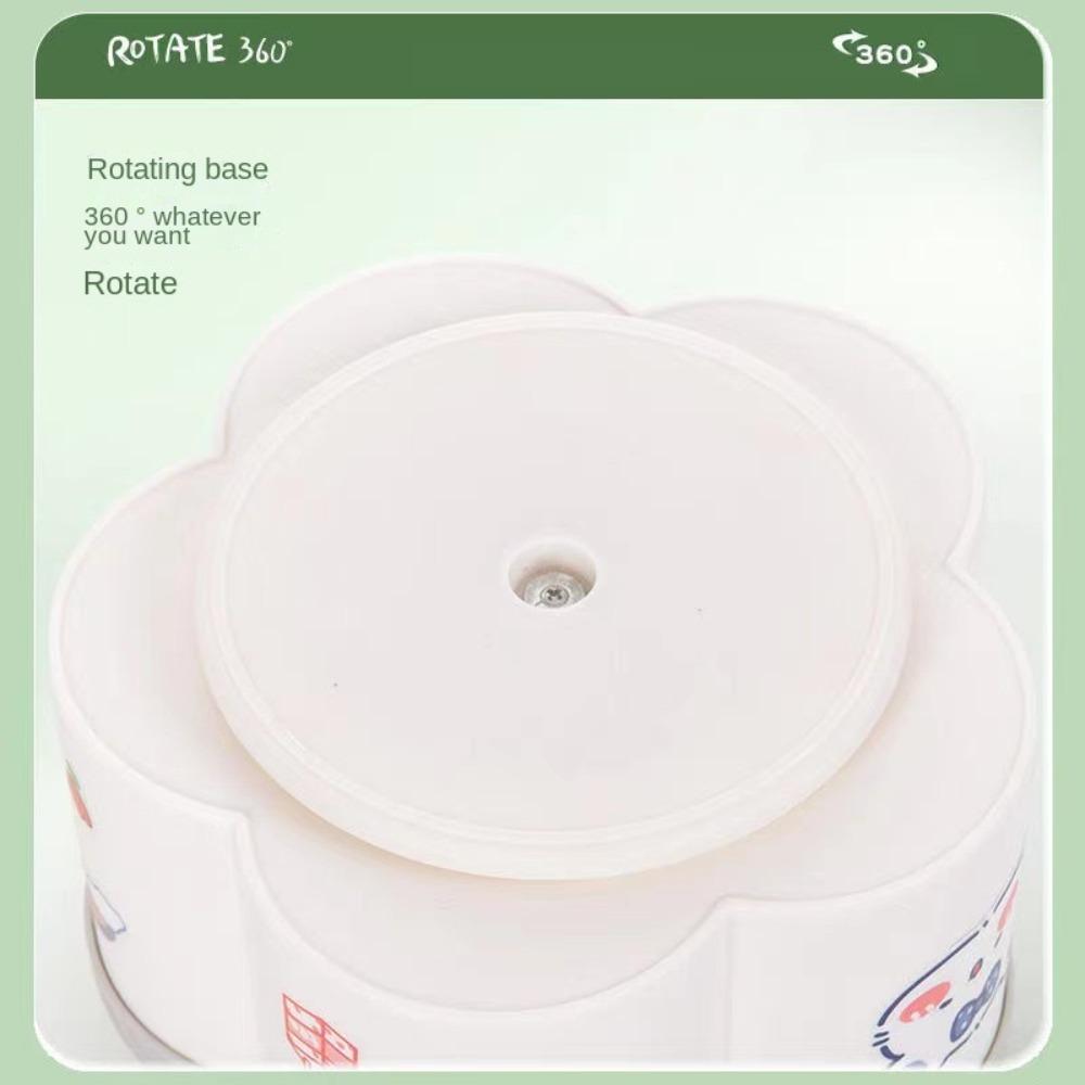 Cute Rotating Pen Holder Desktop Drawer Stationery Box Case School Office Desk Kawaii Stationery Storage Box