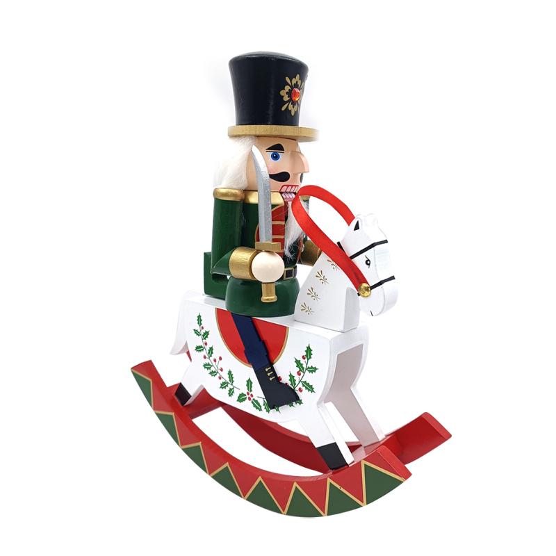 Традиционный деревянный Щелкунчик, лошадка-качалка, украшения, 12-дюймовая фигурка Щелкунчика, мини-кукла всадника