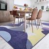 Purple Living Room Bedroom Mat Soft Washable Modern Non Slip Low Pile Geometric Pattern Classroom Nursery Dormitory Home Deco