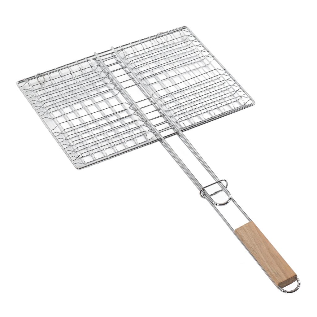 Корзина для гриля барбекю Хромированная сталь Устойчивая к ржавчине Многоцелевая корзина для гриля рыбы для улицы