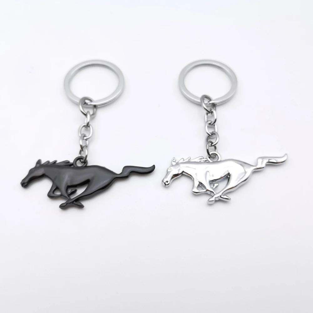 New 2026 Car Sticker Ford New 2025 Hot 1Pc Metal 3D Car Styling Keychain Running Horse Emblem Badge Keychain Keyring Key Chain f