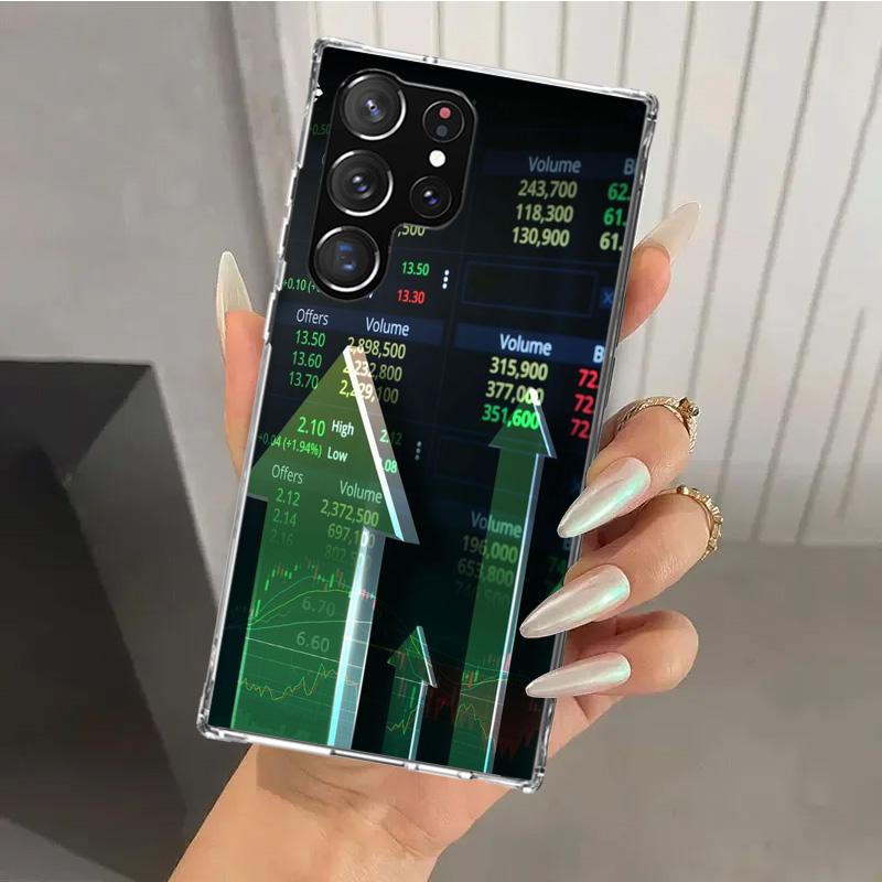 Чехол для телефона Samsung Galaxy S26 S24 S23 Ultra S25 Edge S22 S21 Plus S20 FE с принтом "Торговля Инвестиции Форекс Фондовый Рынок" Мягкий Принт Sh