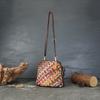 Hand-woven Bag, Women's Genuine Leather Color-woven Single-shoulder Crossbody Bag, Fashionable and Versatile Shell Bag