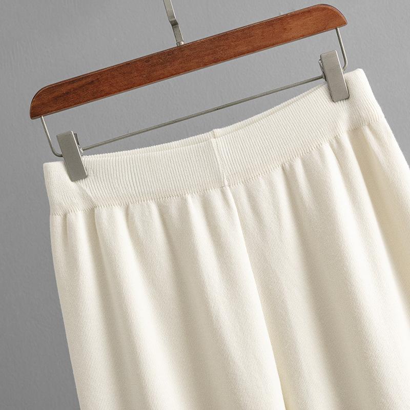 GMXIA Осенне-зимний полосатый вязаный свитер из двух частей с круглым вырезом, свободный повседневный и модный костюм