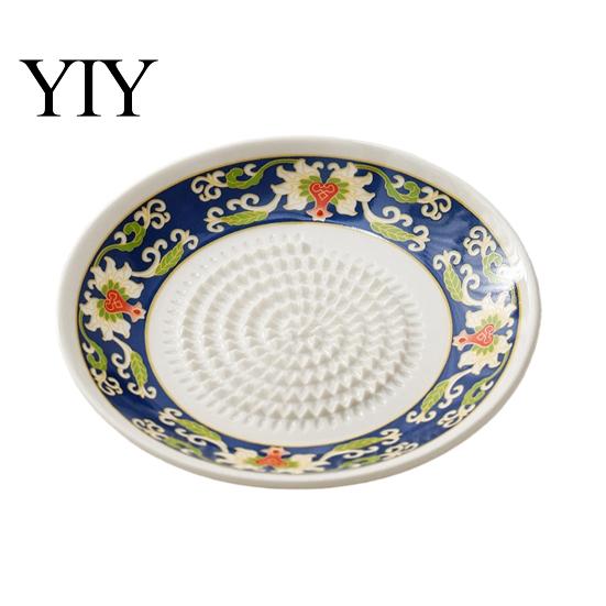 Multifunctional Garlic Dish Ceramic Grinder, Multi-Functional Grating Plate, Manual Ginger Grater Bowl Zester Bowl, All-in-One Prep Mixing Serving