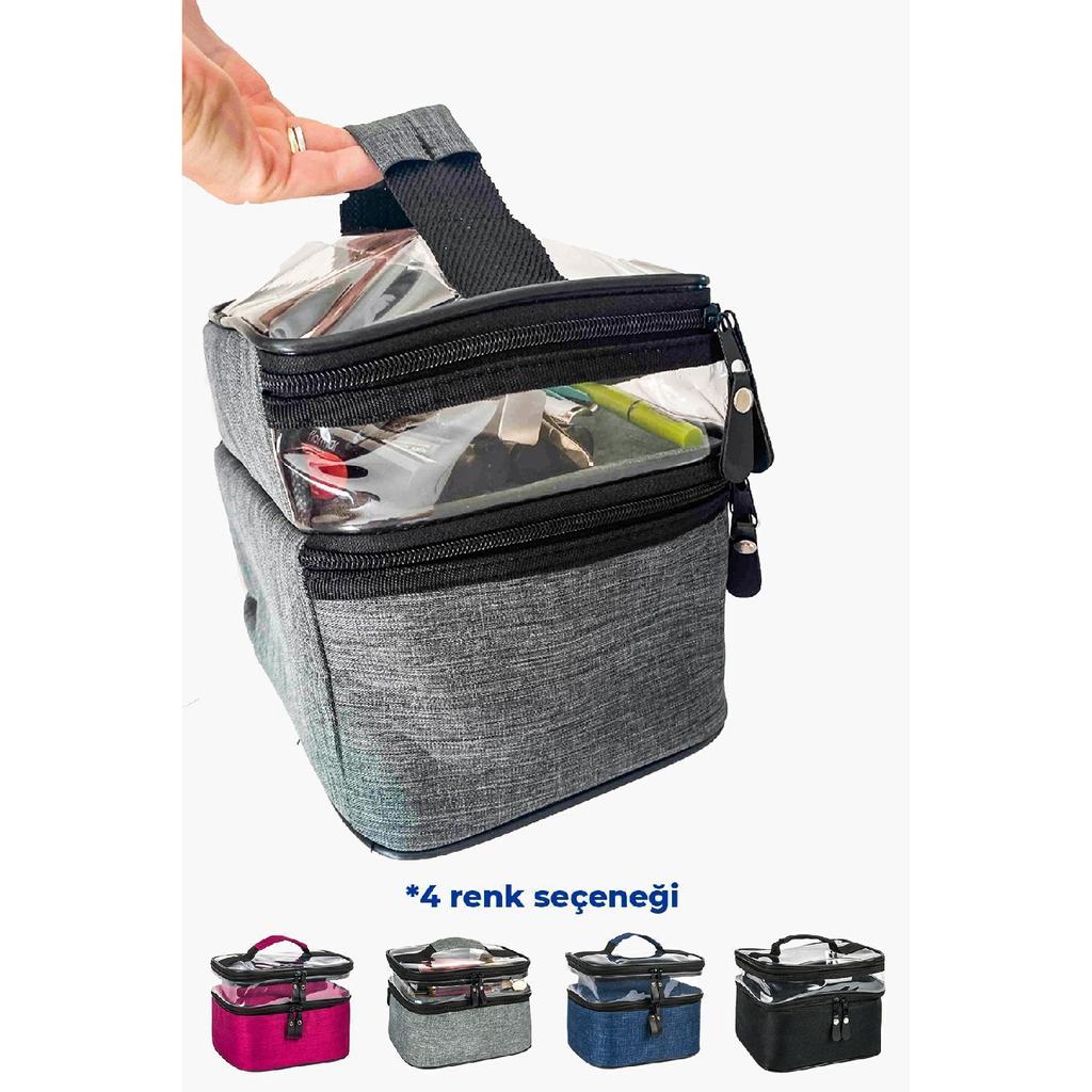 Женская косметичка с двумя большими отделениями, складной органайзер для путешествий, косметичка с вешалкой