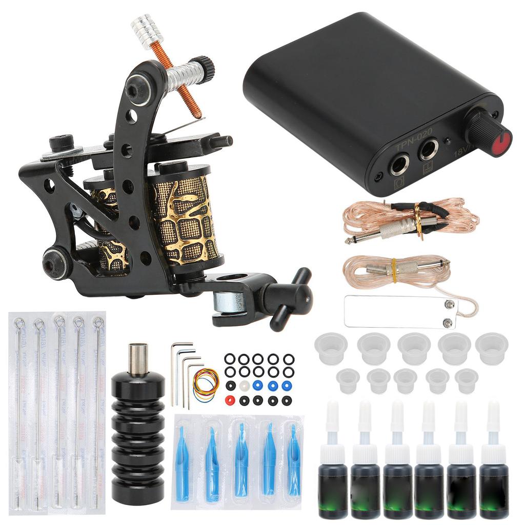 Tattoo Kit Adjustable Lightweight Tattoo Coil Machine Set for Professional Tattooists and Beginners