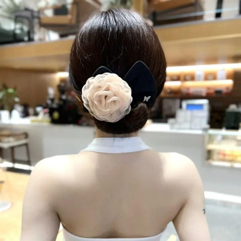 Cloth Flower Hair Clip Flexible Lazy Hair Curler Fashion Hair Bun Roller Women Girls